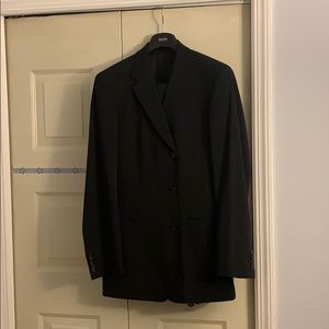 HUGO BOSS Mens Black Striped Suit Blazer & Pant